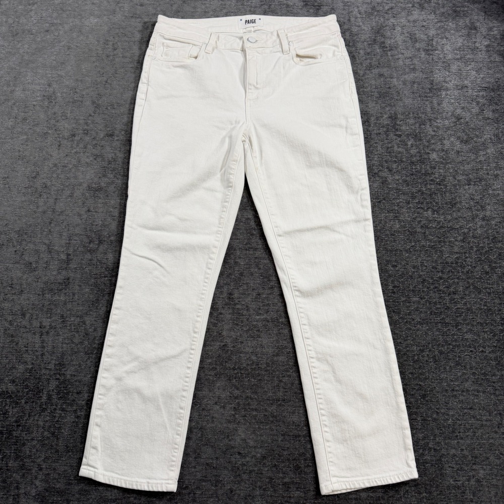 PAIGE Brigitte Slim Boyfriend Womens Jeans White Denim Mid Rise Size 27